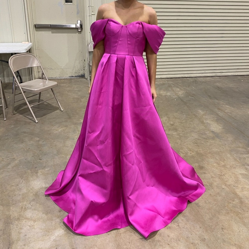 Elegant Pink Off-Shoulder Gown